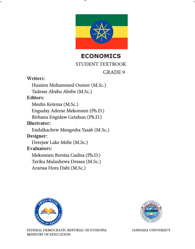Download Ethiopian new Curriculum grade 9 economics Student Textbook PDF